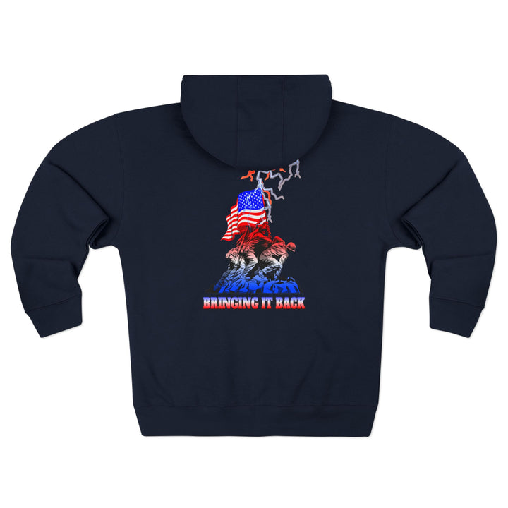 CG A AMERICAN WARRIORS RED WHITE BLUE FADE /BRINGING IT BACK ZIP UP