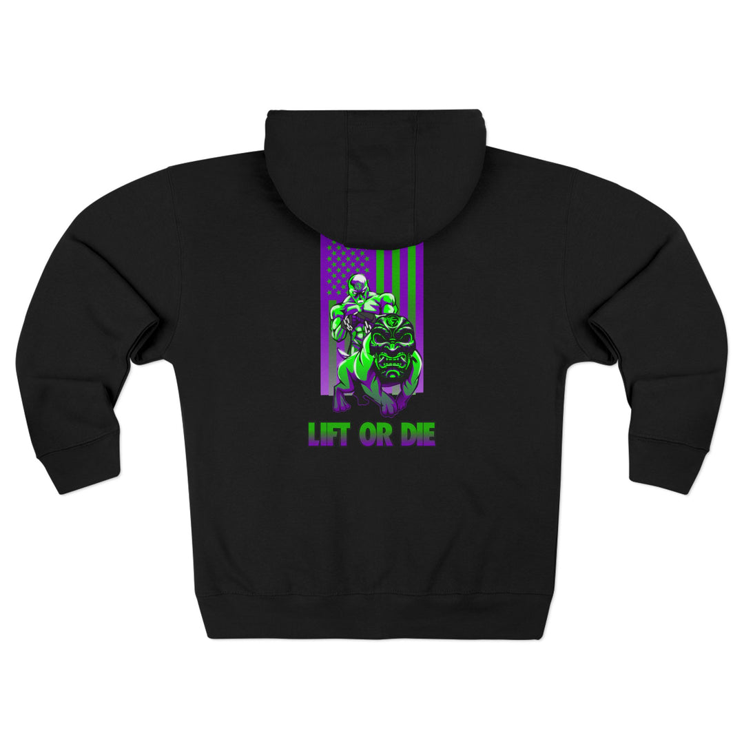 CG ANGRY DOG PURPLE GREEN/LIFT OR DIE ZIP UP