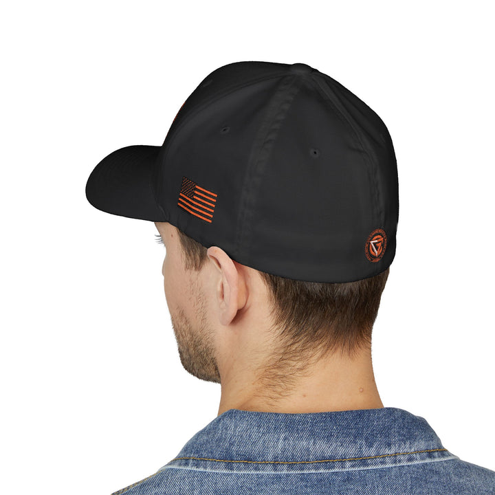 CG FINAL BOSS RED BLACK LOGO /FLAG /STAY SAVAGE Closed-Back Structured Cap (Embroidery)