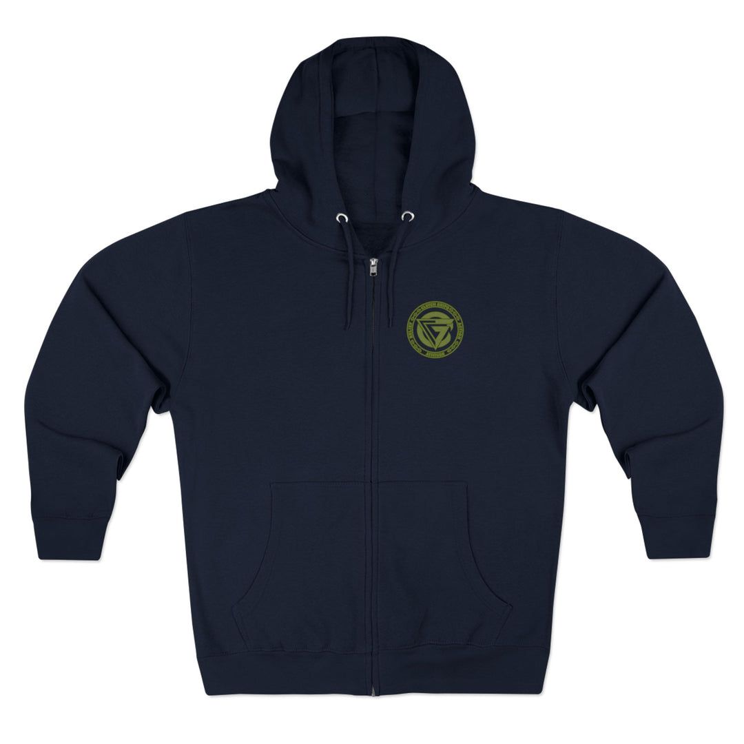 CG SGL SKULL DRAGON TIGER BELL ARMY GREEN/READY FOR WAR ZIP UP