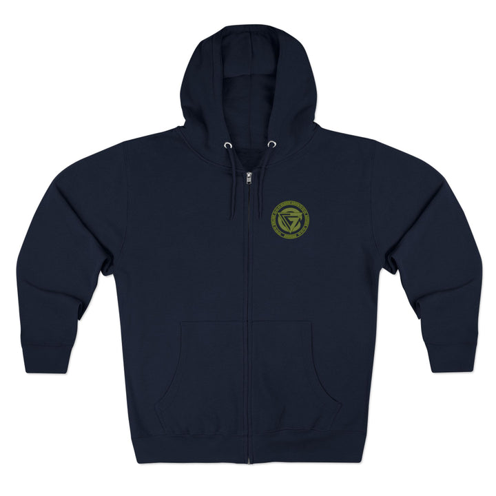 CG SGL SKULL DRAGON TIGER BELL ARMY GREEN/READY FOR WAR ZIP UP