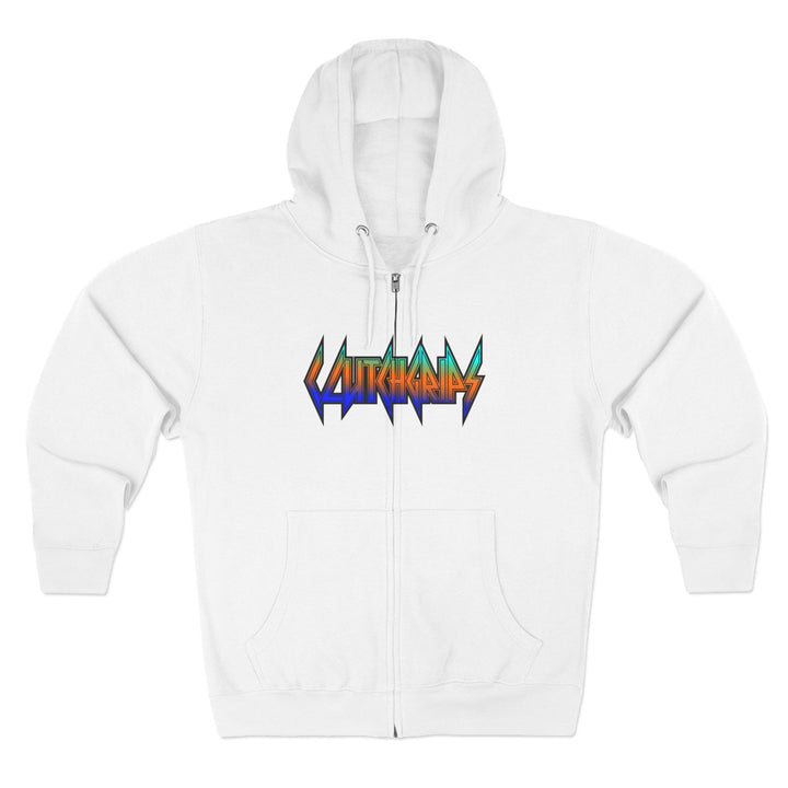 CG TIGER FLAME BLUE ORANGE AQUA FADE /LIFT OR DIE ZIP UP