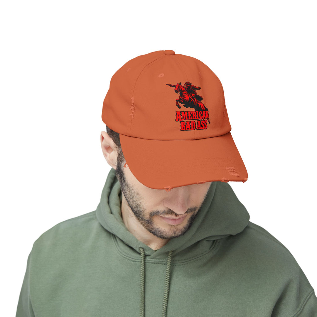 COWBOY OUTLAW RED/AMERICAN BADASS CAP