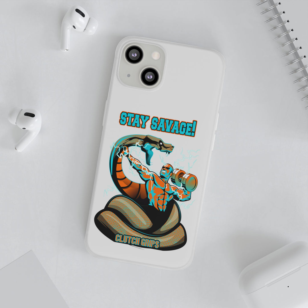MAC VS SNAKE MIAMI COLORS AQUA ORANGE PHONE CASE /STAY SAVAGE