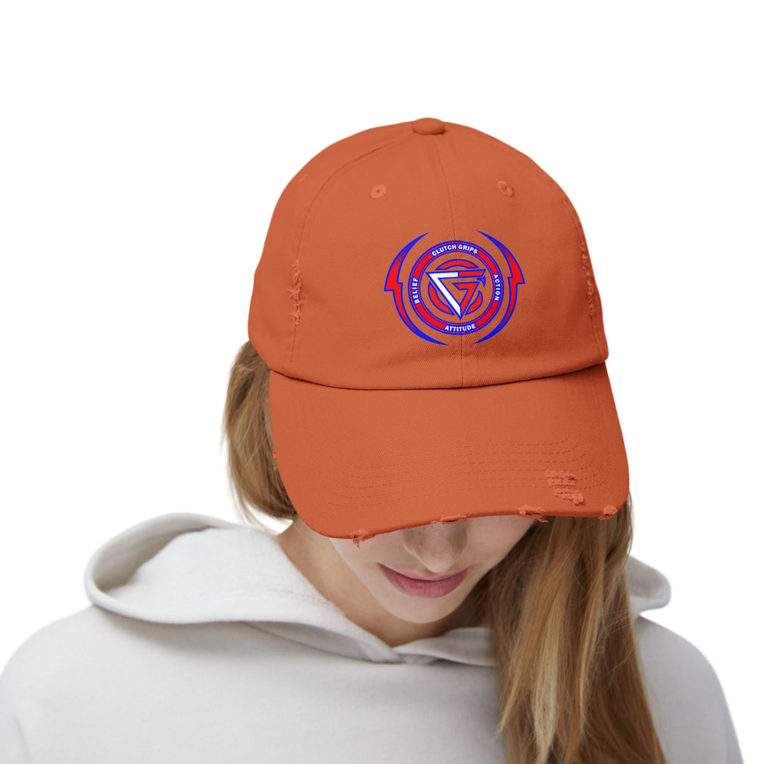 CG LOGO WITH LIGHTNING ARCHES RED WHITE BLUE /BELIEF ATTITUDE ACTION CAP