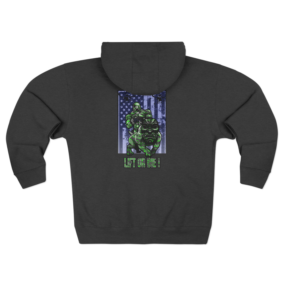 CG ANGRY DOG GREEN GREY CAMO /LIFT OR DIE ZIP UP