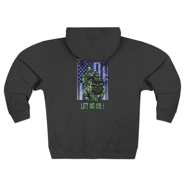 CG ANGRY DOG GREEN GREY CAMO /LIFT OR DIE ZIP UP