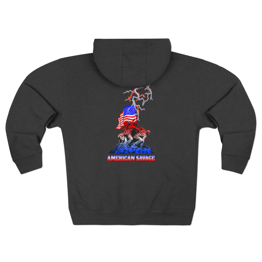 AMERICAN WARRIOR TRIBUTE  RED WHITE BLUE/AMERICAN SAVAGE ZIP UP