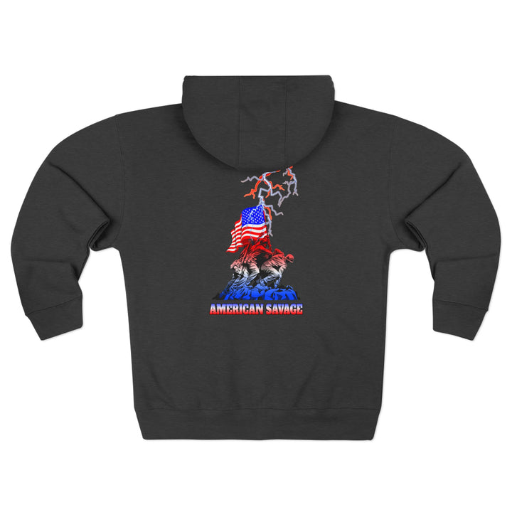 AMERICAN WARRIOR TRIBUTE  RED WHITE BLUE/AMERICAN SAVAGE ZIP UP