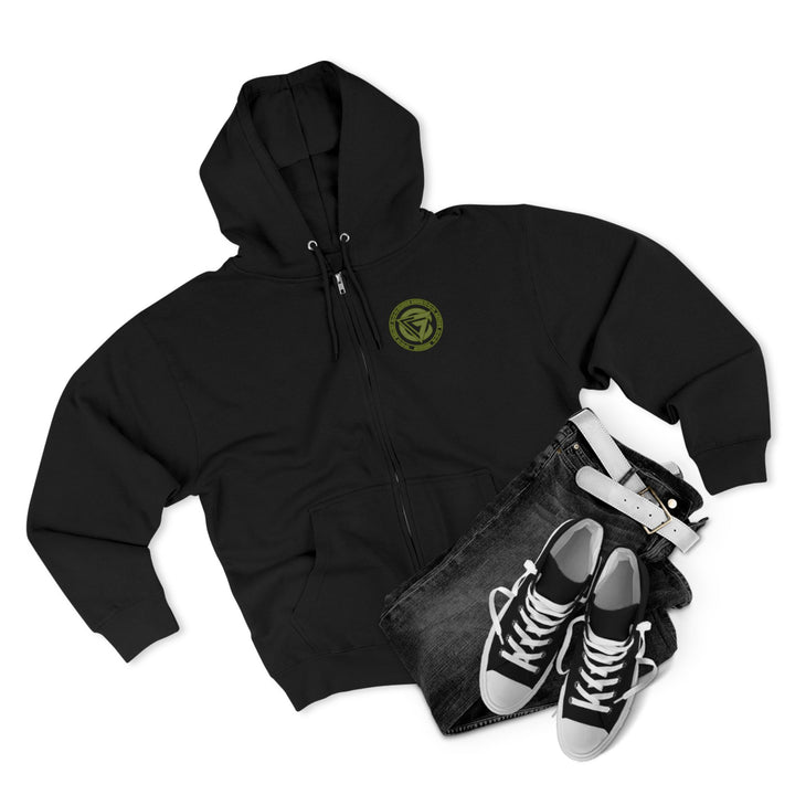 CG SGL SKULL DRAGON TIGER BELL ARMY GREEN/READY FOR WAR ZIP UP