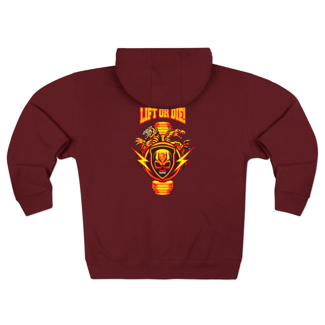 CG SGL SKULL BELL RED GOLD /LIFT OR DIE ZIP UP