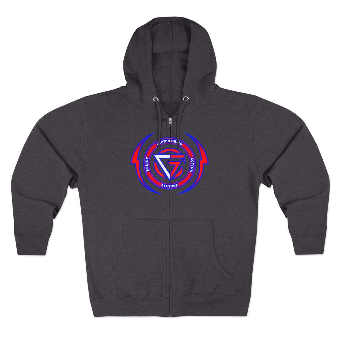 CG APE VS ZILLA 2ND FIGHTRED WHITE BLUE FADE /WELCOME TO THE JUNGLE ZIP UP