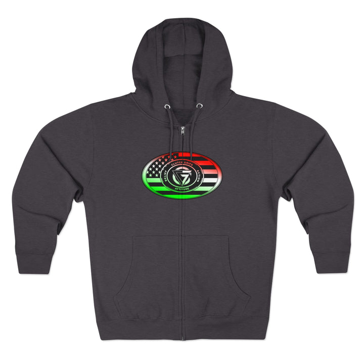 CG SKULL RED WHITE GREEN FADE /THINK DO BECOME ZIP UP