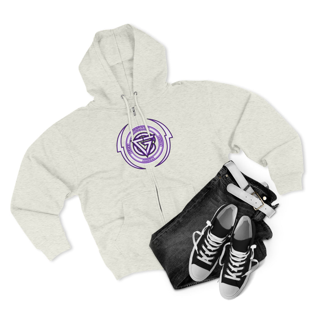 RIDE THE LIGHTNING  PURPLE WHITE /LIFT OR DIE ZIP UP