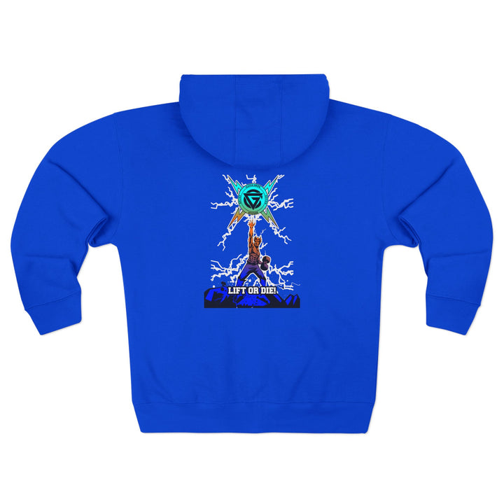 CG LIGHTNING KING BLUE ORANGE AQUA /LIFT OR DIE ZIP UP
