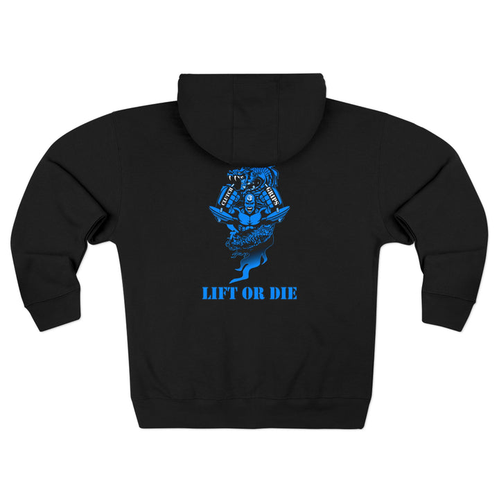 MAC SNAP DRAGON BLUE /LIFT OR DIE ZIP UP