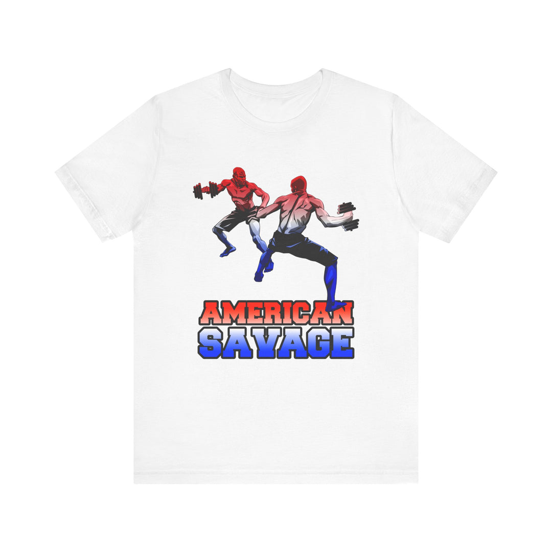 CG RED WHITE BLUE MAN VS MAN /AMERICAN SAVAGE