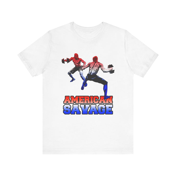 CG RED WHITE BLUE MAN VS MAN /AMERICAN SAVAGE