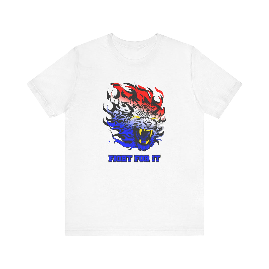 TIGER FLAME RED WHITE BLUE FADE/FIGHT FOR IT