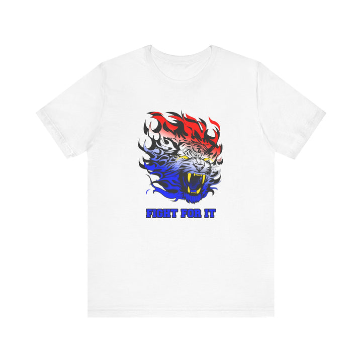 TIGER FLAME RED WHITE BLUE FADE/FIGHT FOR IT