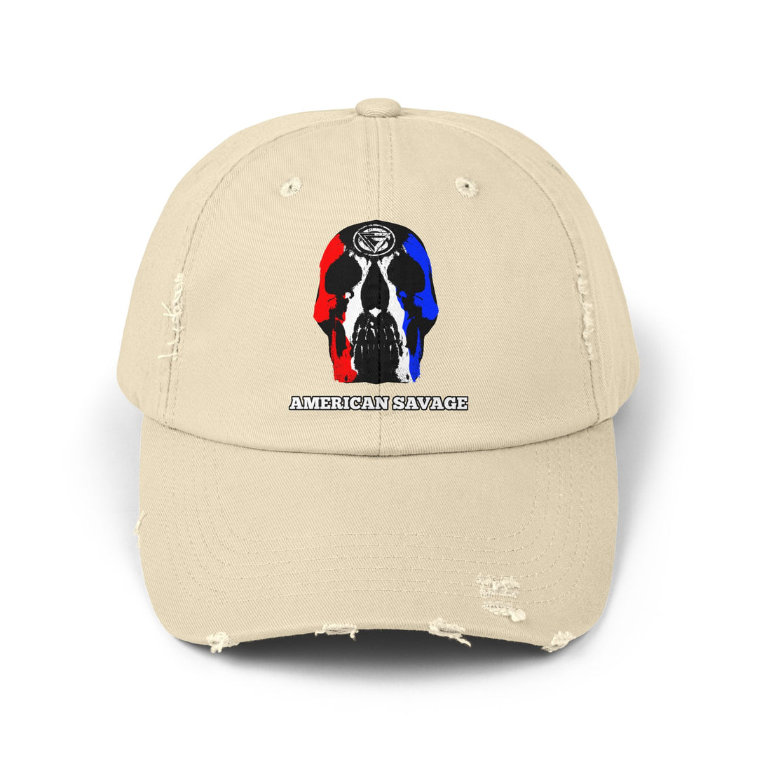 CG SKULL RED WHITE BLUE AMERICAN SAVAGE HAT