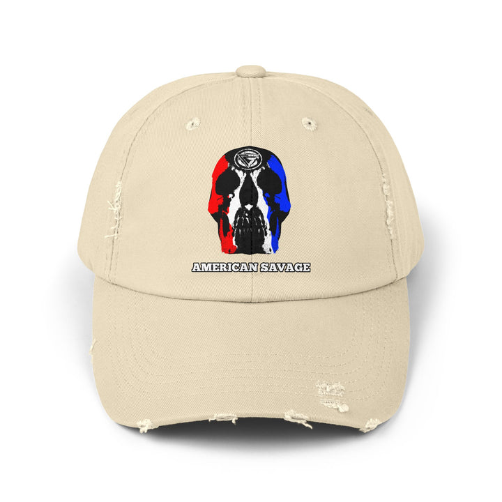 CG SKULL RED WHITE BLUE AMERICAN SAVAGE HAT