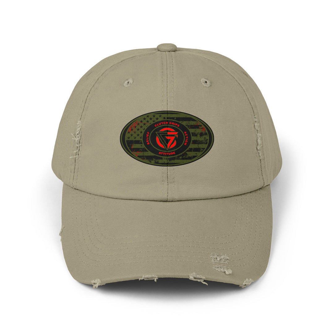 OD GREEN MILTARY BLOODY DISTRESSED TRIBUTE CAP