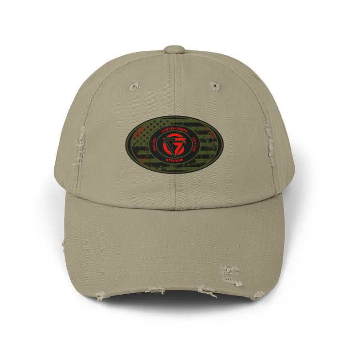 OD GREEN MILTARY BLOODY DISTRESSED TRIBUTE CAP