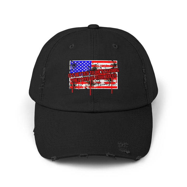 AMERICAN PRIDE FLAG BULLET HOLES ITS BETTER TO DIE STANDING THEN LIVE ON YOUR KNEES