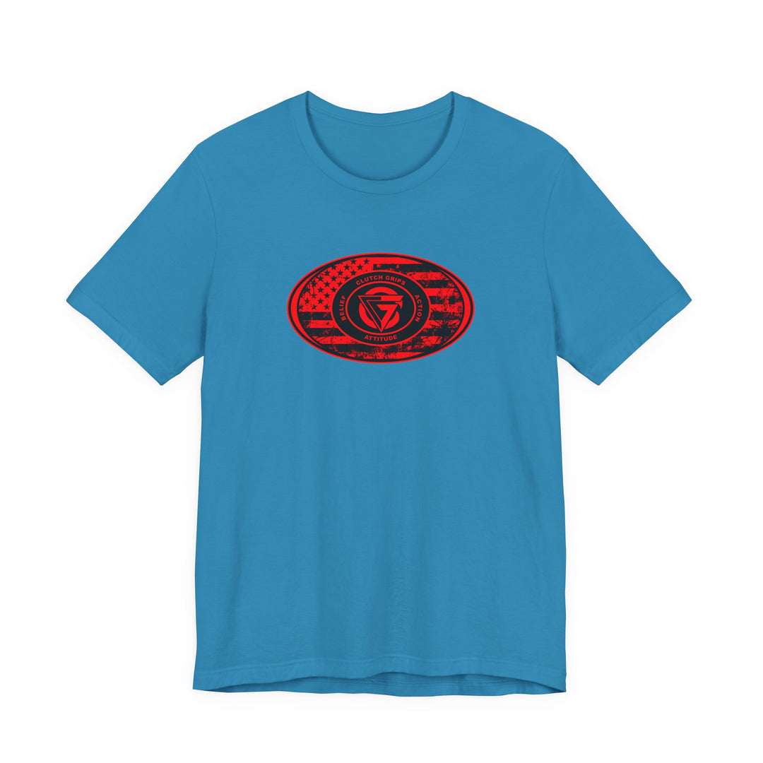 CG FLAG OVAL RED BLACK