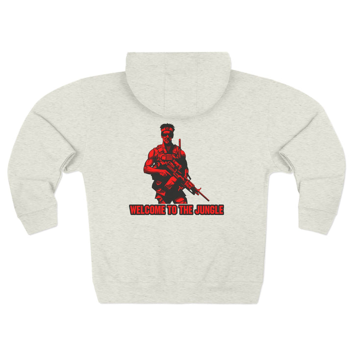 CG  NAVY SEAL TRIBUTE  RIP RED BLACK /WELCOME TO THE JUNGLE ZIP UP