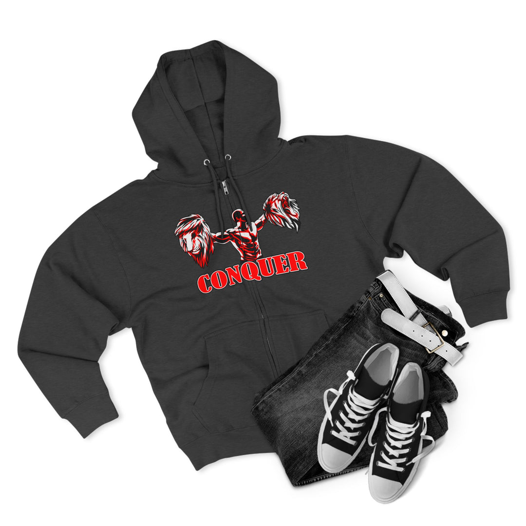 CG CORE WINNERS LOGO RED WHITE BLACK/CONQUER ZIP UP