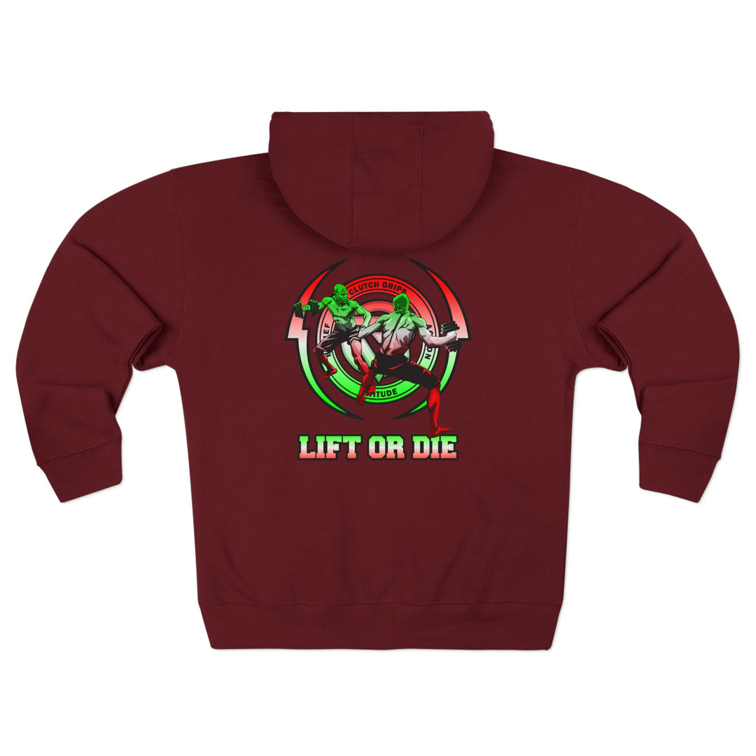 CG YOU VS YOU RED WHITE GREEN /LIFT OR DIE ZIP UP