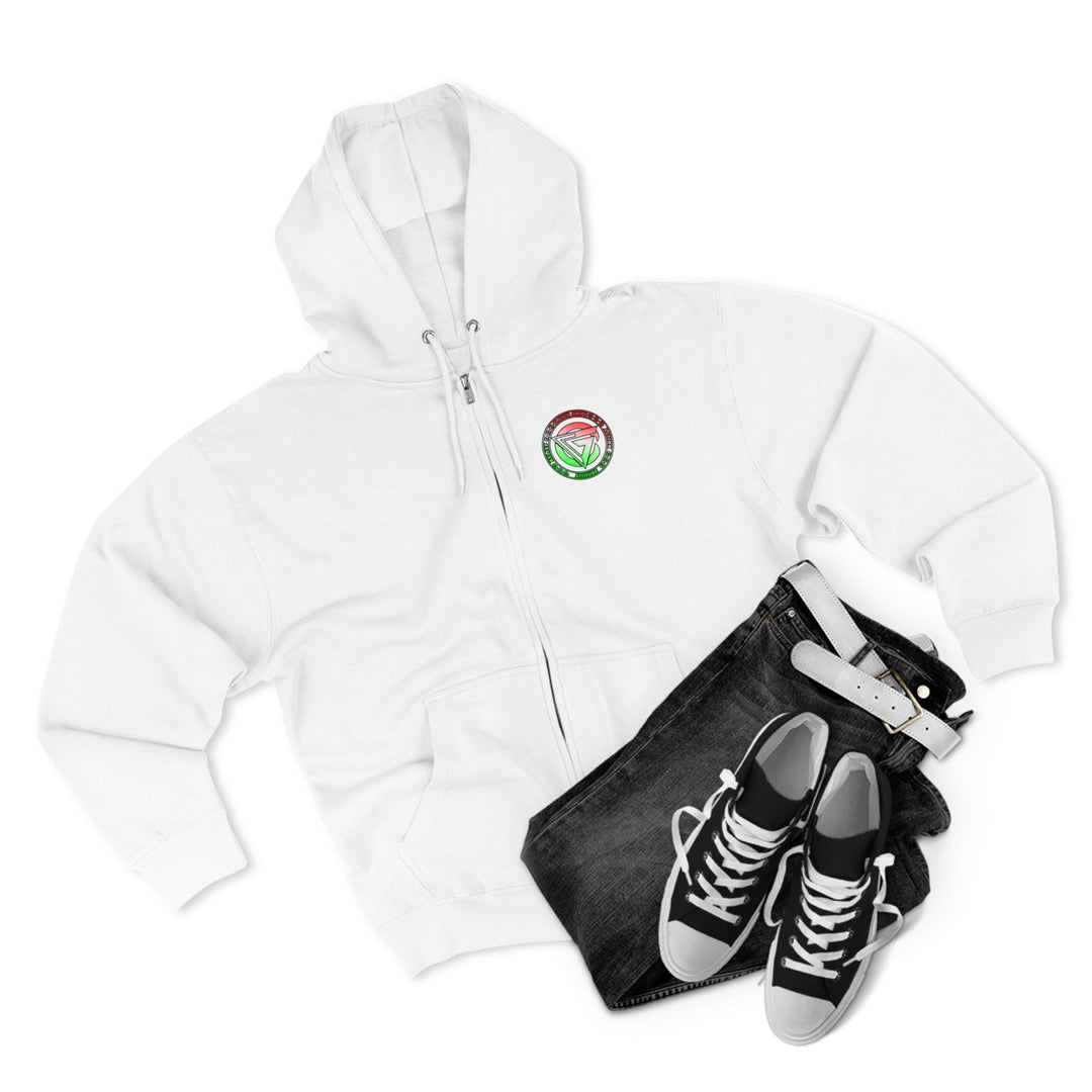 SKULLATOR SGL BELL DRAGON TIGER RED WHITE GREEN FADE/READY FOR WAR ZIP UP