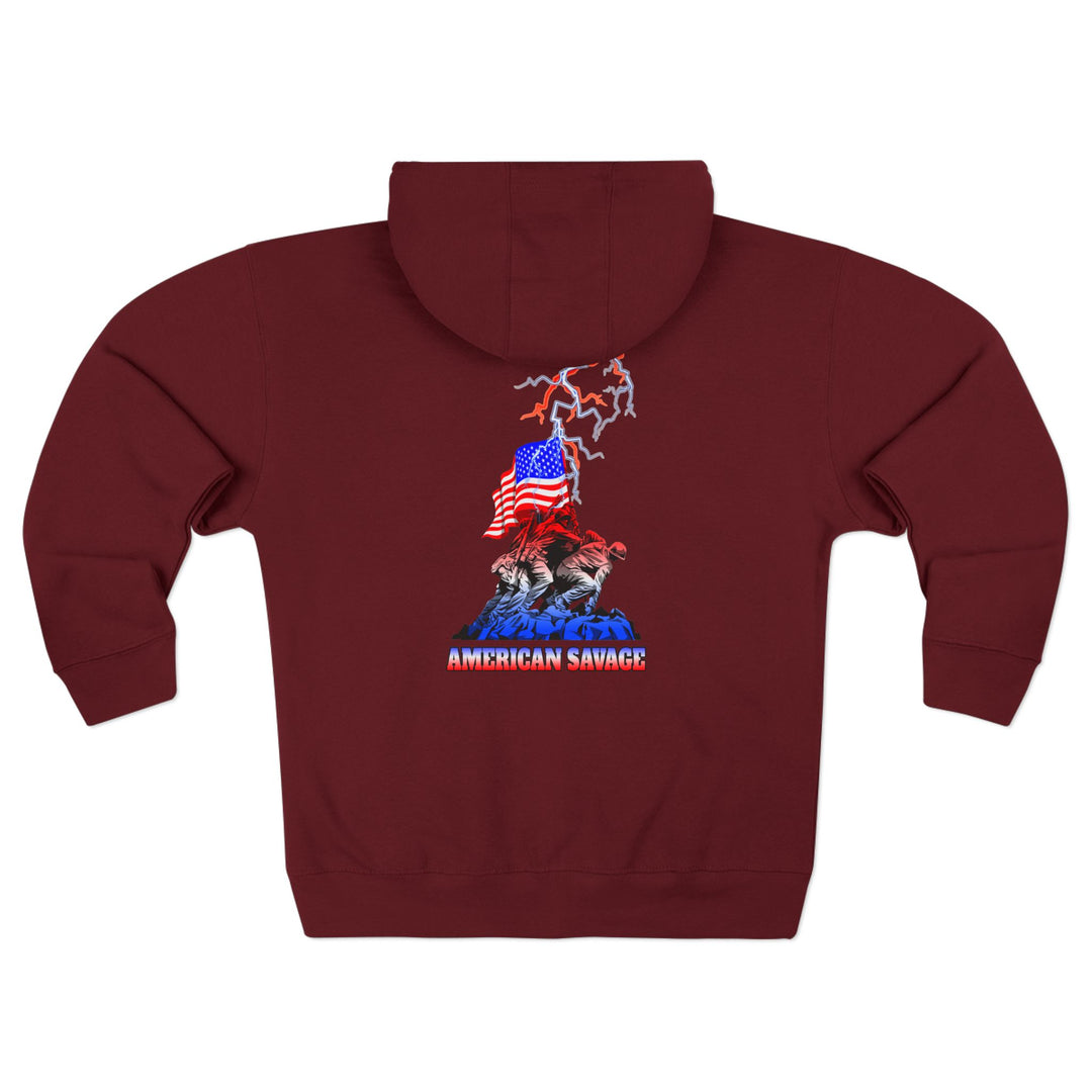 AMERICAN WARRIOR TRIBUTE  RED WHITE BLUE/AMERICAN SAVAGE ZIP UP