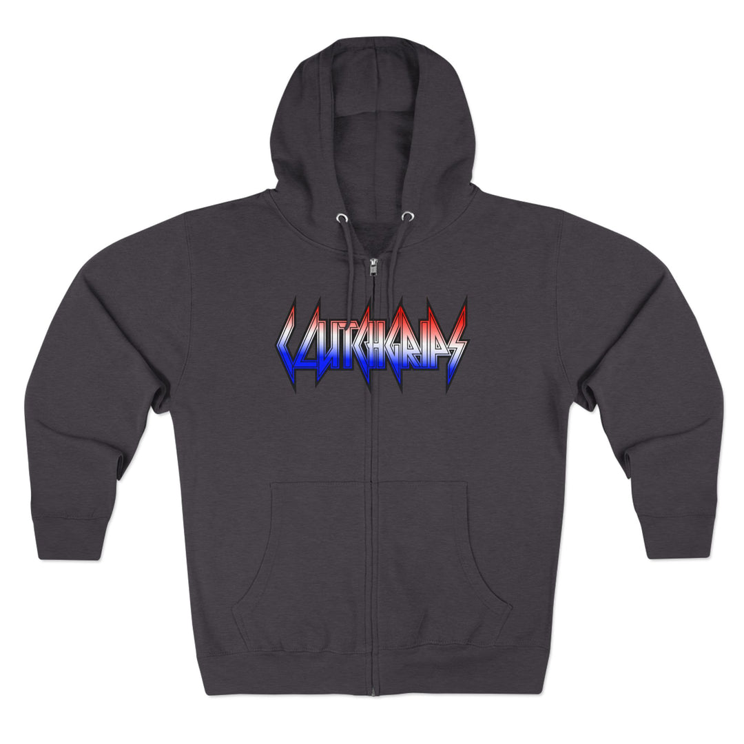 TIGER FLAME RED WHITE BLUE FADE /READY FOR WAR ZIP UP