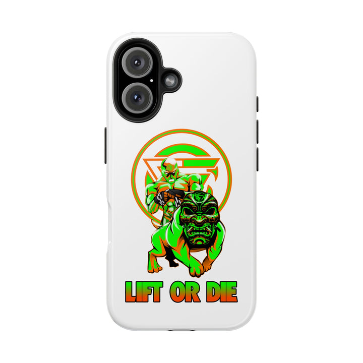 ANGRY DOG ORANGE GREEN PHONE CASE /LIFT OR DIE