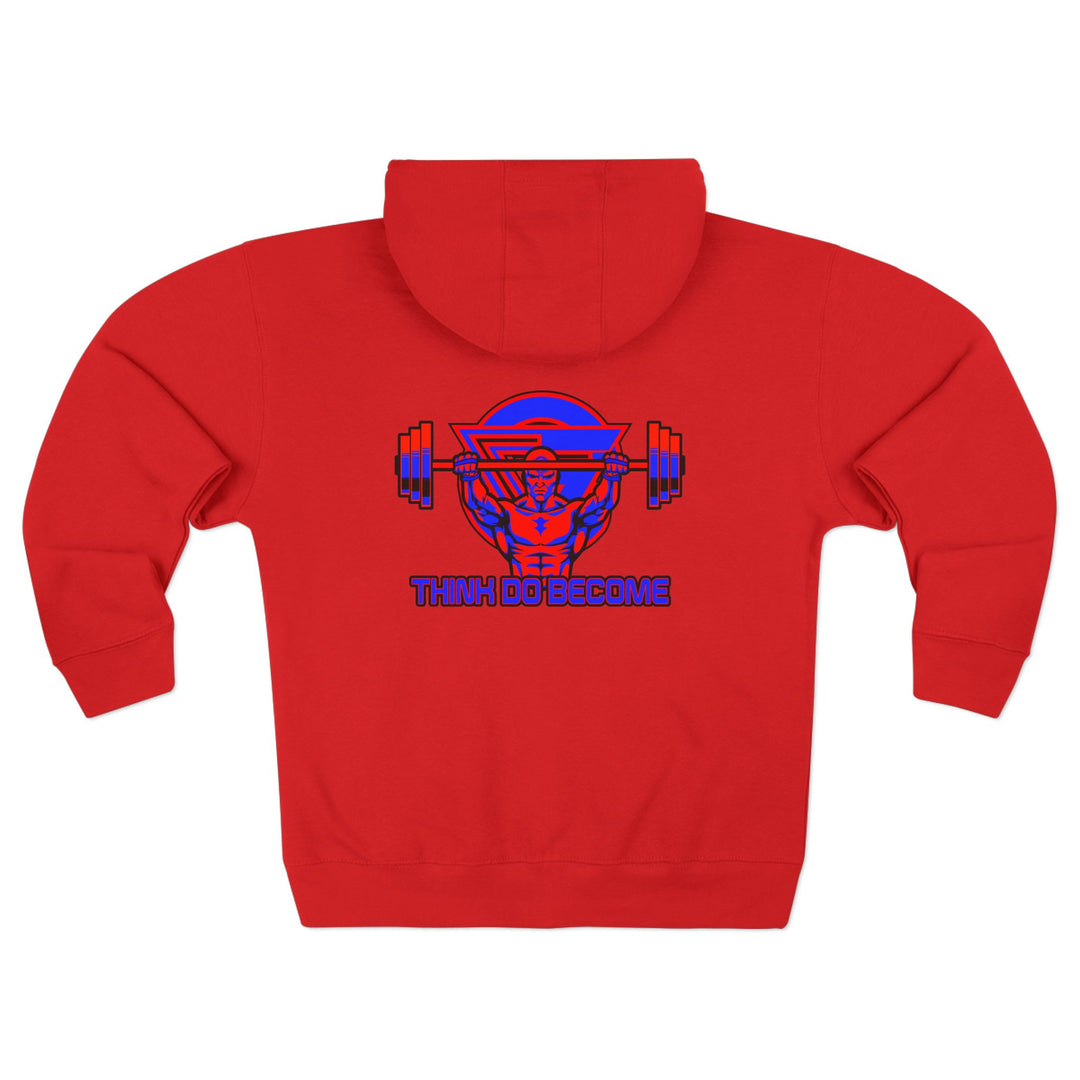 ENTER THE MAC HYPER RED BLUE/THINK DO BECOME ZIP UP