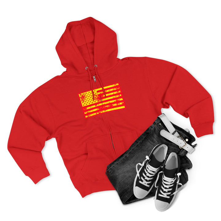 CG SGL SKULL BELL RED GOLD/READY FOR WAR ZIP UP