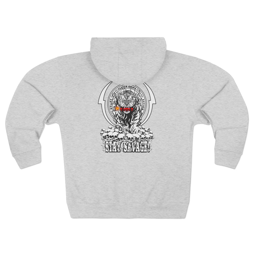 DYNAMITE TIGER WHITE BLACK /STAY SAVAGE ZIP UP
