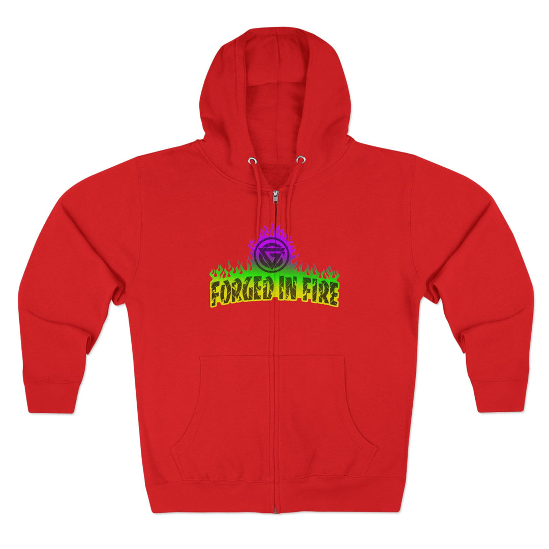 TIGER FLAME YELLOW GREEN PURPLE/READY FOR WAR ZIP UP