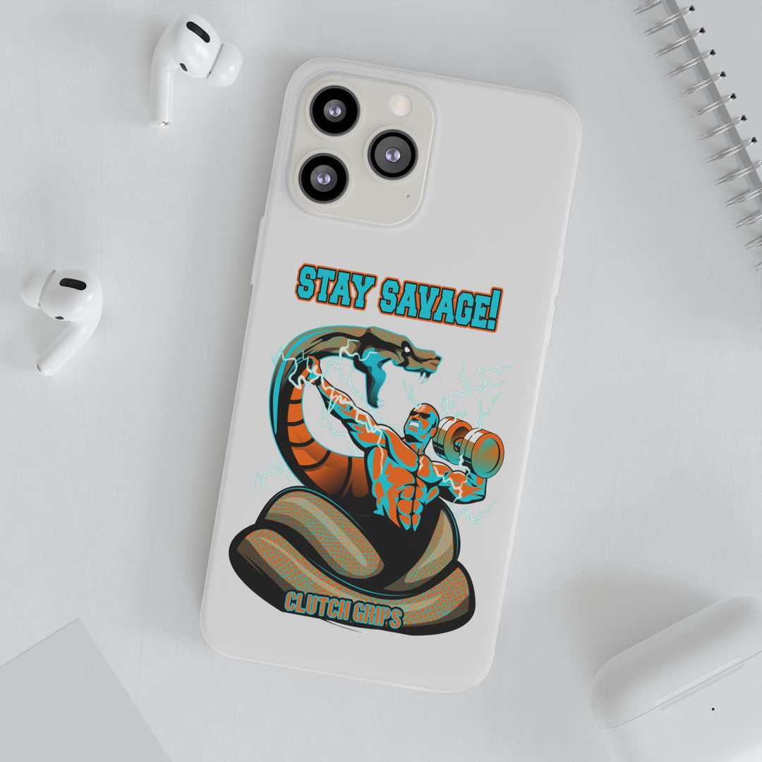 MAC VS SNAKE MIAMI COLORS AQUA ORANGE PHONE CASE /STAY SAVAGE