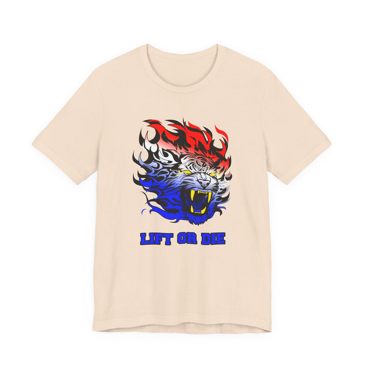 TIGER FLAME RED WHITE BLUE FADE /LIFT OR DIE