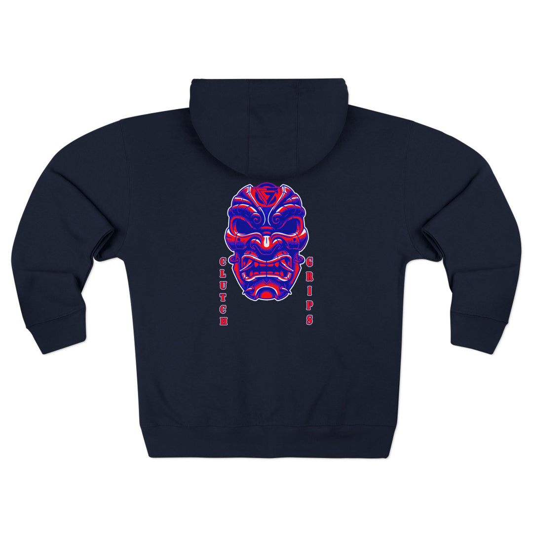 CG SAMURAI MASK RED BLUE/CLUTCH GRIPS  ZIP UP