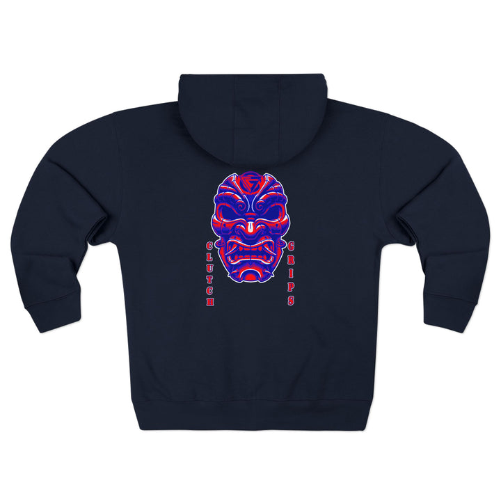 CG SAMURAI MASK RED BLUE/CLUTCH GRIPS  ZIP UP