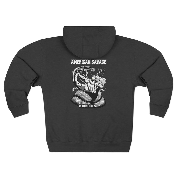 MAC VS SNAKE BLACK WHITE /AMERICAN SAVAGE ZIP UP