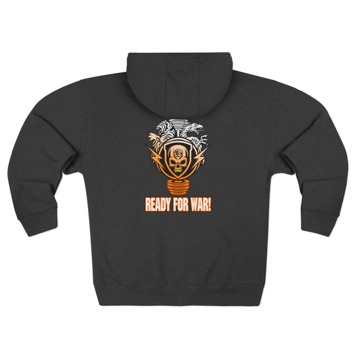 CG SKULLATOR SGL BELL DRAGON TIGER ORANGE WHITE  FADE /READY FOR WAR ZIP UP