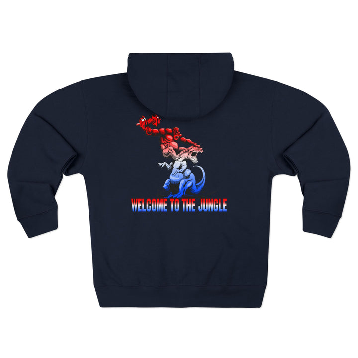 CG APE VS ZILLA 2ND FIGHTRED WHITE BLUE FADE /WELCOME TO THE JUNGLE ZIP UP