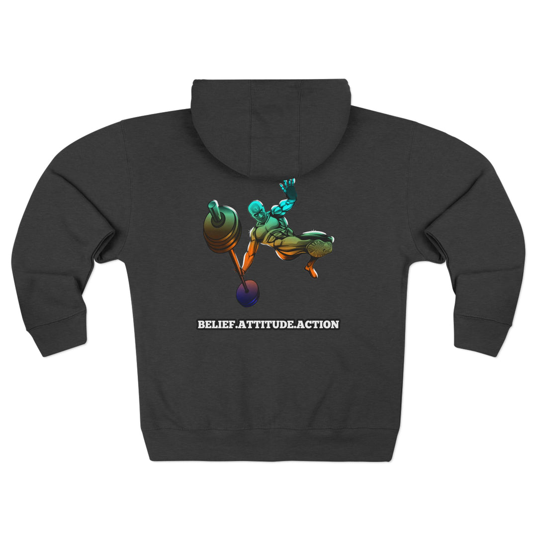 CG MAC JUMP BLUE ORANGE AQUA FADE /BELIEF ATTITUDE ACTION ZIP UP