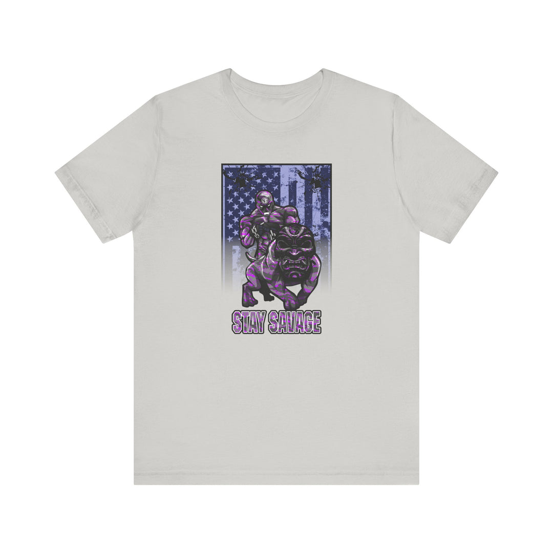 ANGRY DOG FLAG PURPLE GREY CAMO/STAY SAVAGE